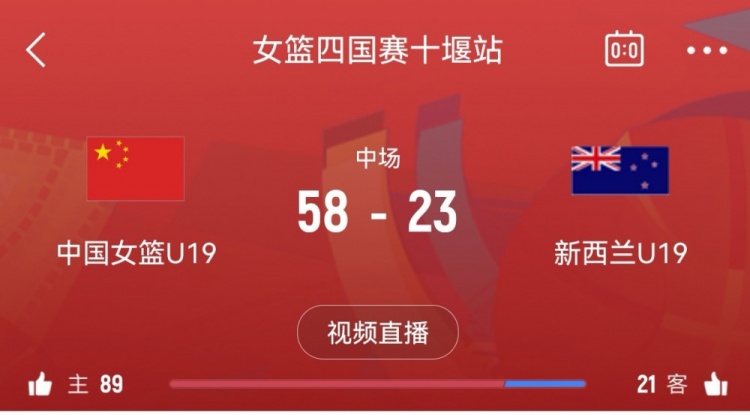 攻防碾壓！中國女籃U19半場領(lǐng)先新西蘭U19隊35分 次節(jié)狂轟21-2