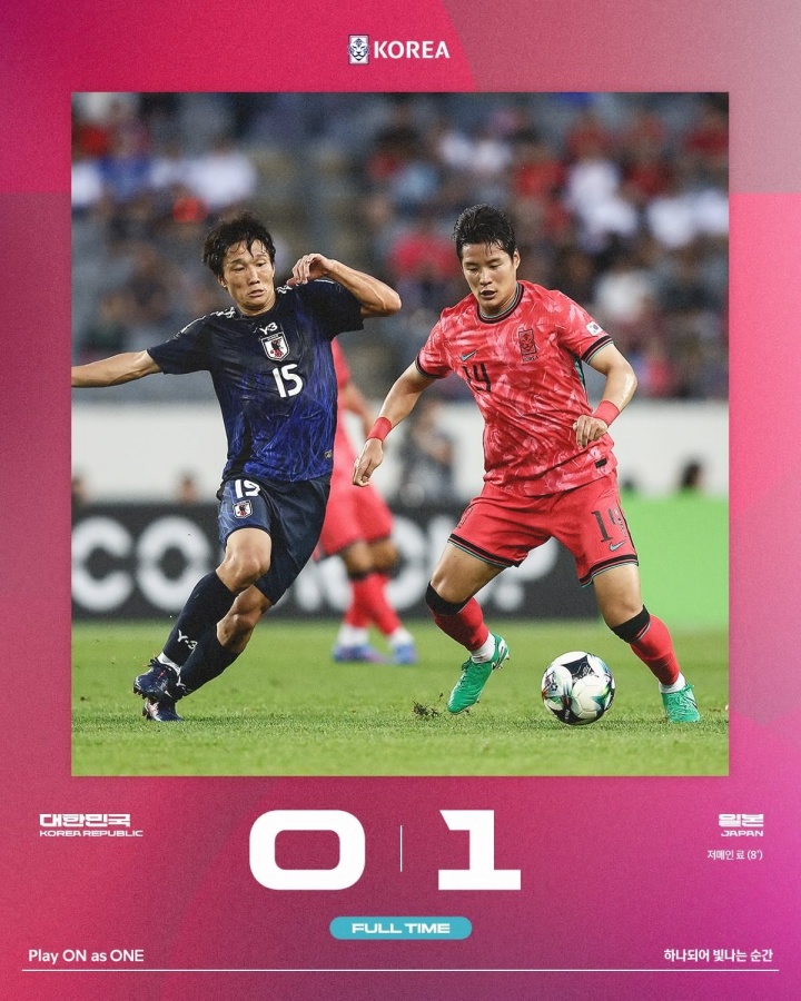 媒體人：韓國(guó)主場(chǎng)輸日本三四隊(duì)&對(duì)日3連敗，亞軍拿得比國(guó)足還難受