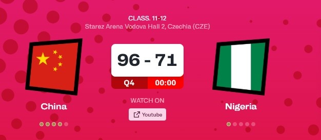 ??U19女籃世界杯-冉珂嘉25+13 中國大勝尼日利亞25分獲第11名