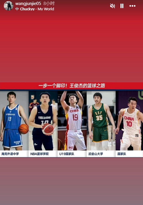 下一步會(huì)是？王俊杰曬自己的籃球路：從海亮外語中學(xué)到國(guó)家隊(duì)首發(fā)