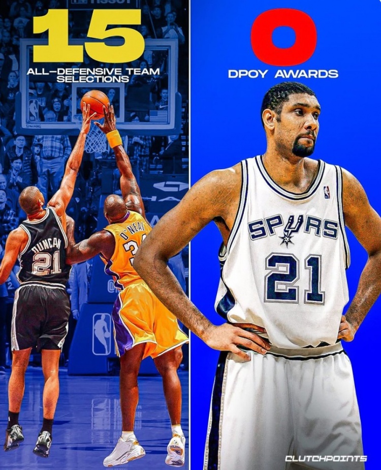 15次防陣！霍里：本-華萊士拿的DPOY中有幾個本該屬于鄧肯