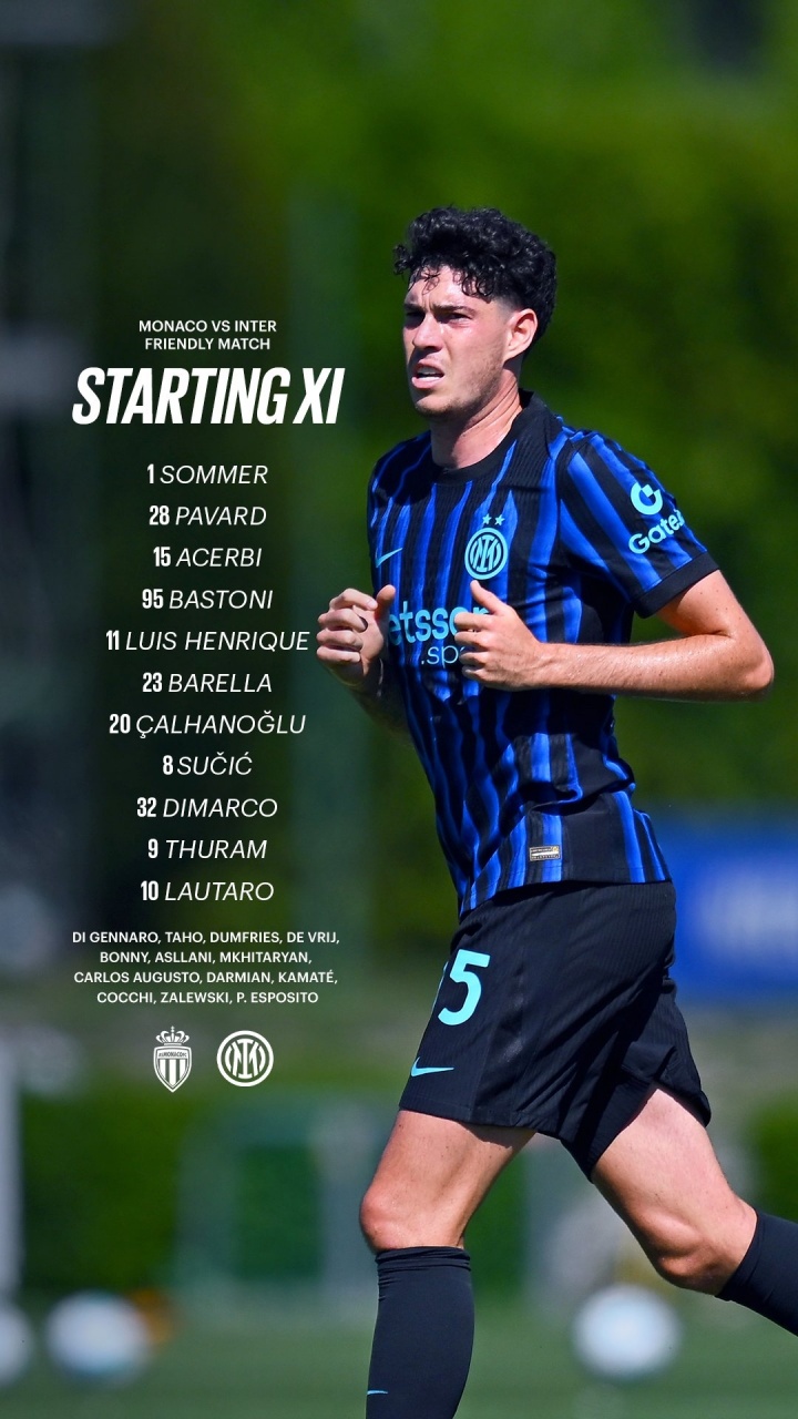 國米vs摩納哥首發(fā)：恰20先發(fā)，勞塔羅、圖拉姆、恩里克出戰(zhàn)