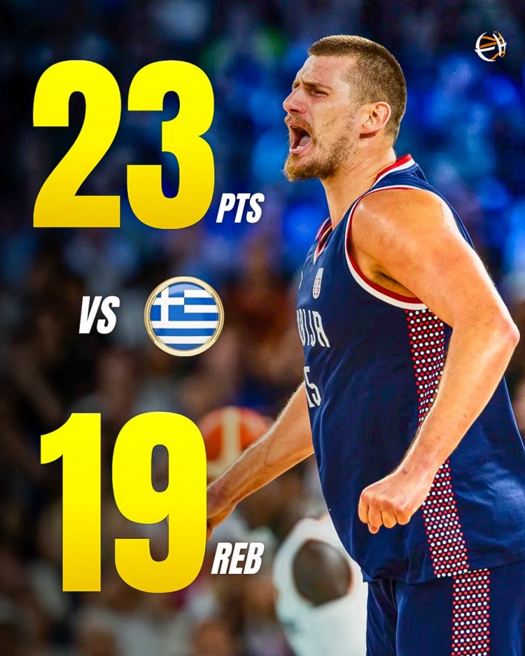 熱身賽塞爾維亞76-66希臘 約基奇降維打擊獨攬23+19 字母哥缺席