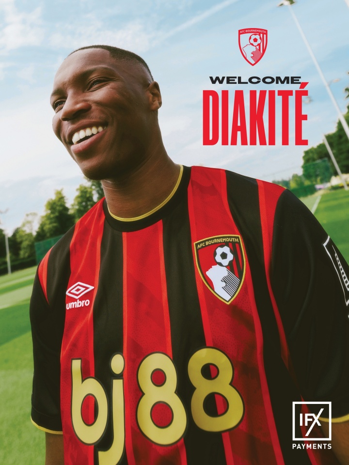 進貨！伯恩茅斯官方：24歲后衛(wèi)迪亞基特加盟，轉(zhuǎn)會費3500萬+500萬