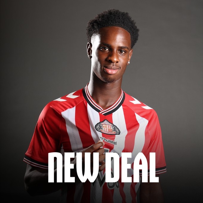 官方：桑德蘭與18歲青訓(xùn)前鋒特雷-奧貢蘇伊續(xù)約至2028年