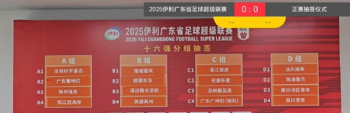 廣東省超正賽抽簽：恒大足校分在B組，廣州豹（梯隊(duì)）分在C組