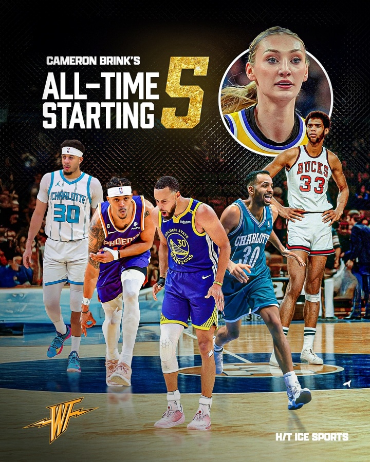 什么水平？布林克的GOAT陣容：3個庫里+1個姐夫+1個賈巴爾