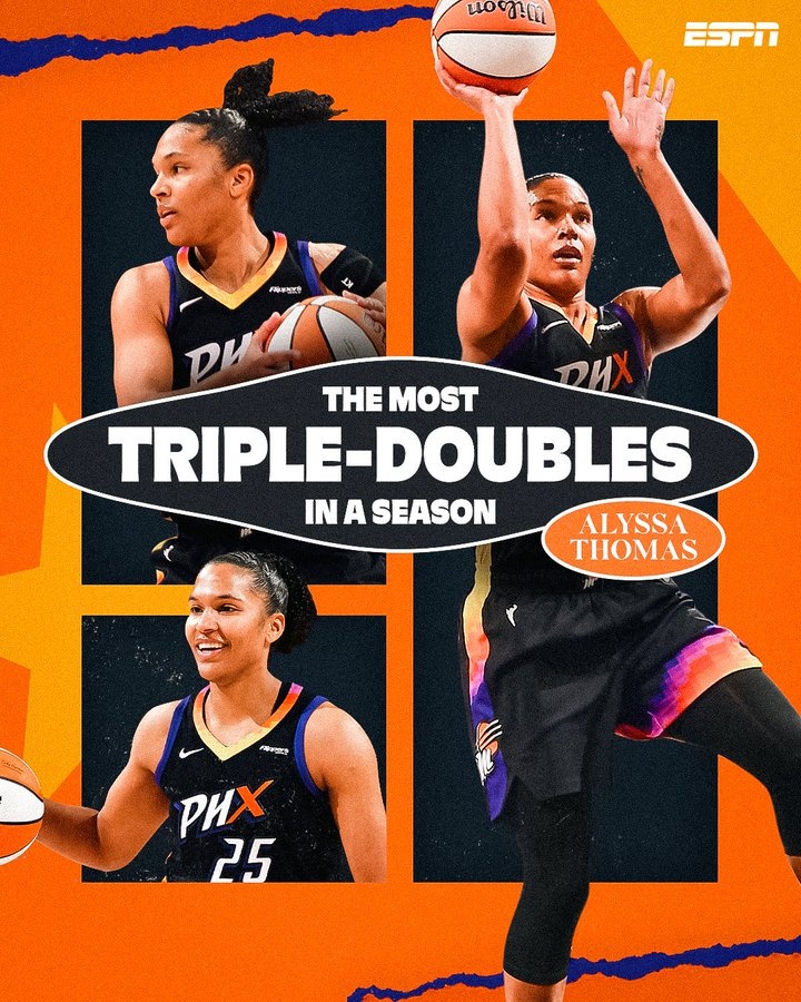 阿麗莎-托馬斯12+16+15 單季三雙數(shù)歷史第1 連續(xù)15+助攻歷史首人