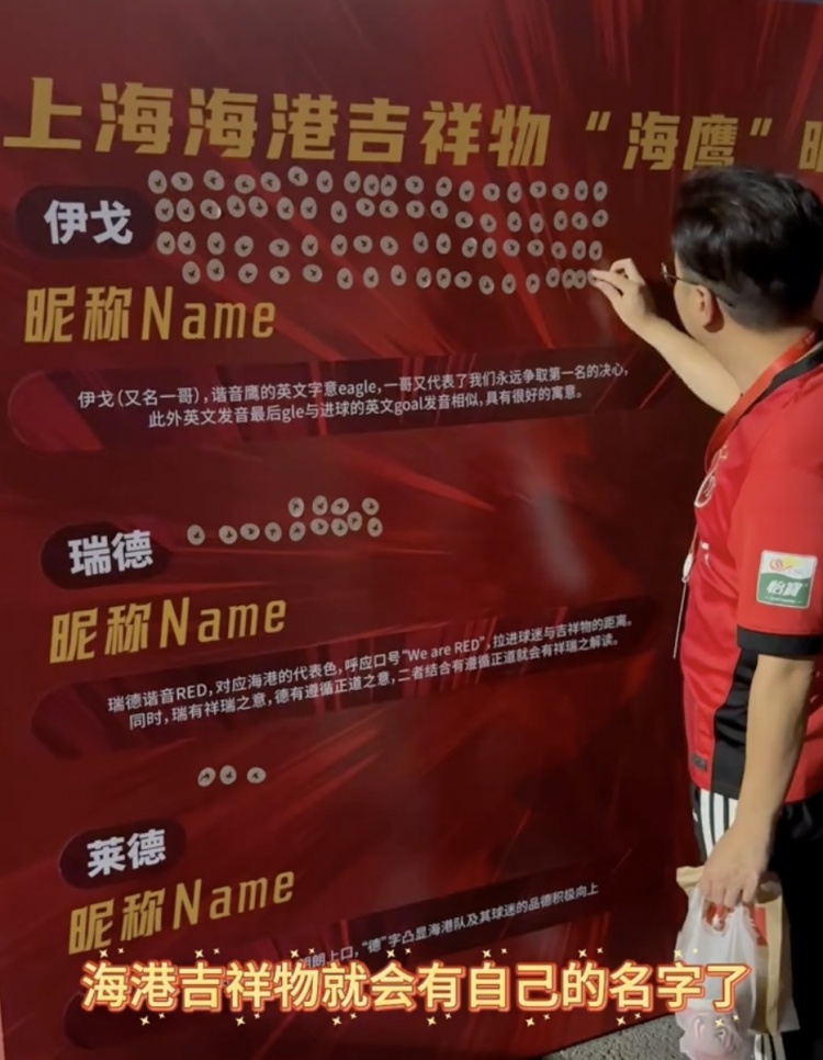 伊戈、瑞德還是萊德？海港俱樂部公布吉祥物三個名稱候選