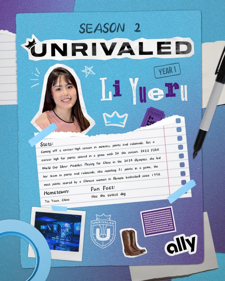 一月份開打！三人籃球聯(lián)賽Unrivaled官宣李月汝加盟！